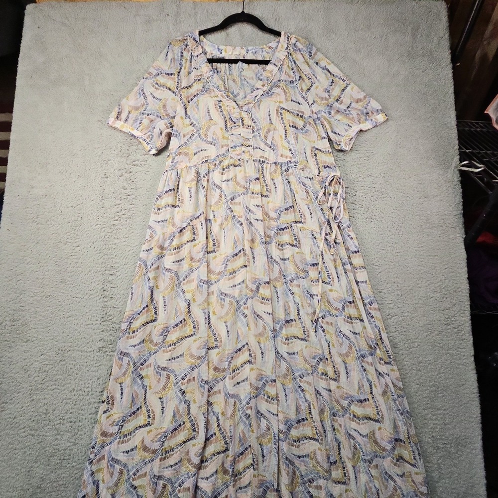 Lovestitch Dress Womens XL Maxi Lagenlook Cottagecore Festival Coastal Empire - Picture 2 of 16